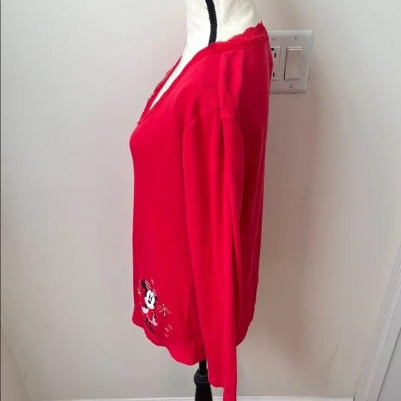 Disney Red Long Sleeve V-Neck Top - Picture 11 of 16